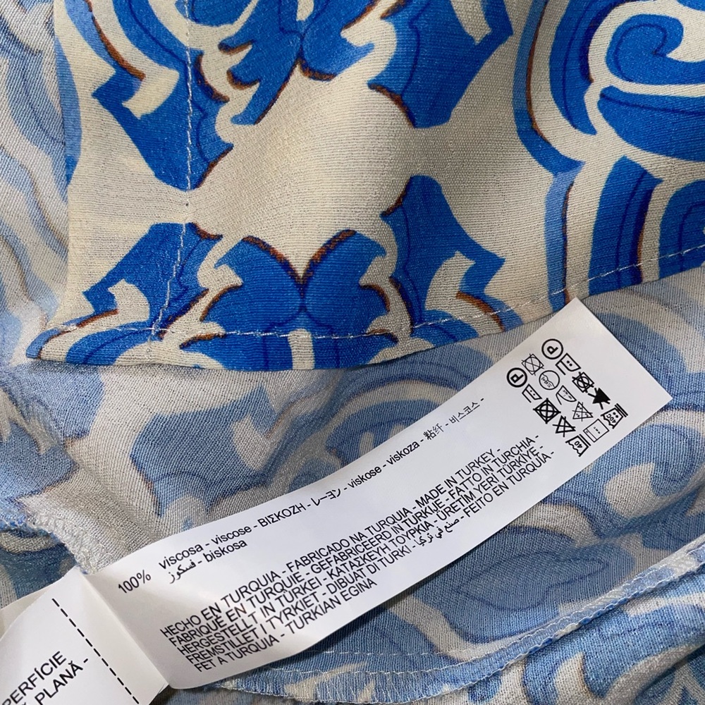 Zara Blue and White Patterned Dress - Picture 2 of 10